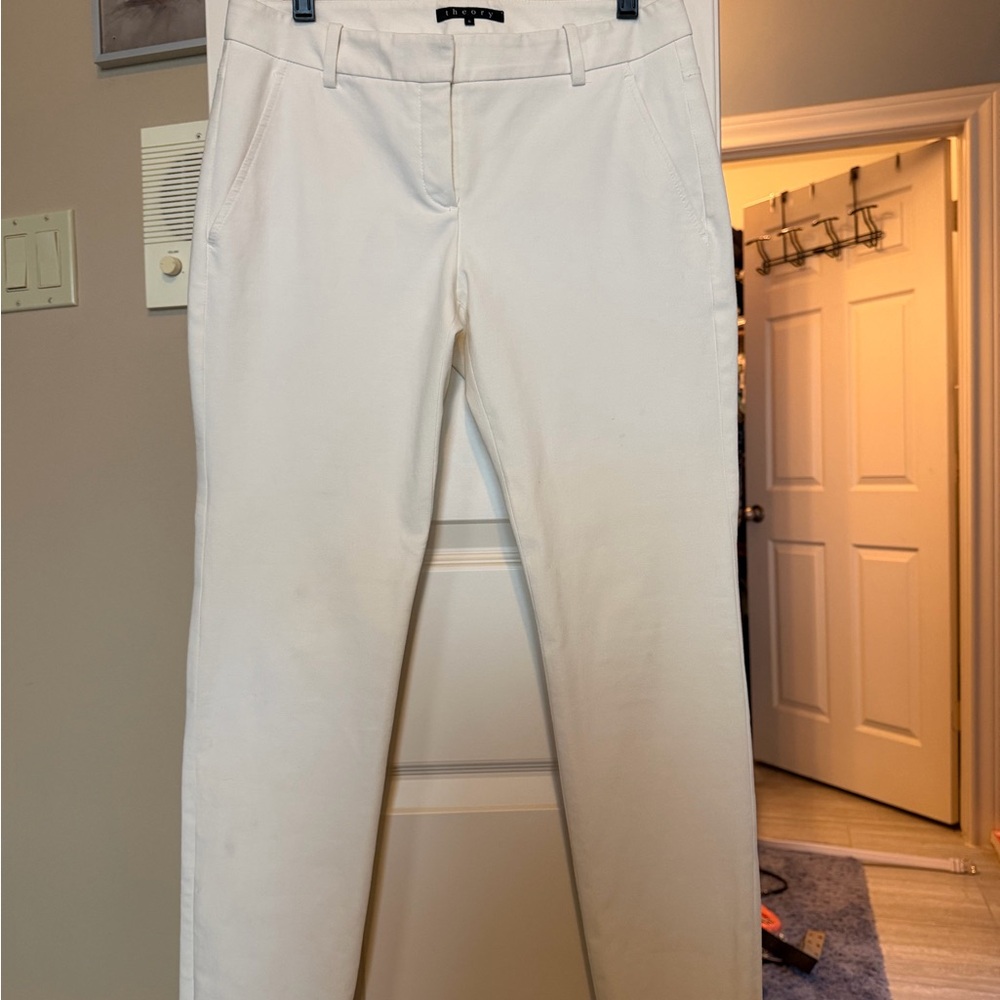 Theory Off-White Tailored Dress Pants